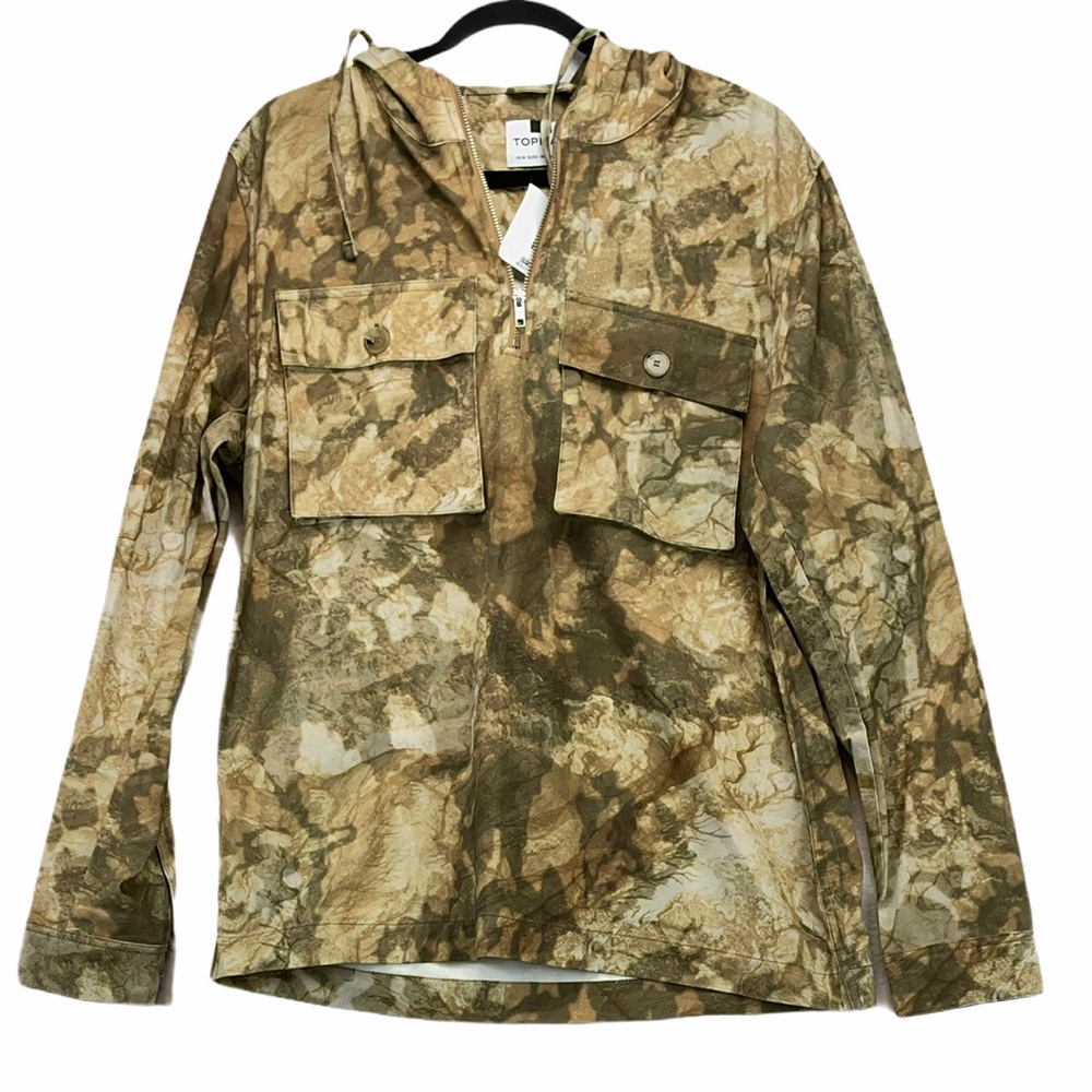 ✨Top Man Overshirt Fit Half Zip Hoodie New